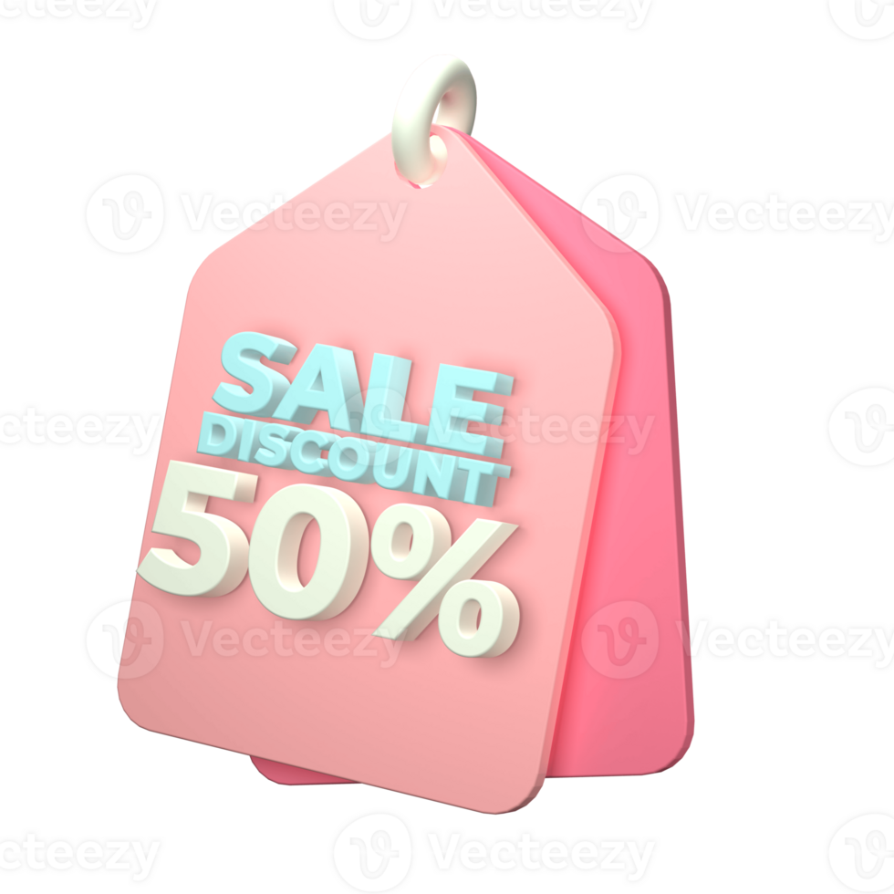 3d render of a price tag icon on transparent background png