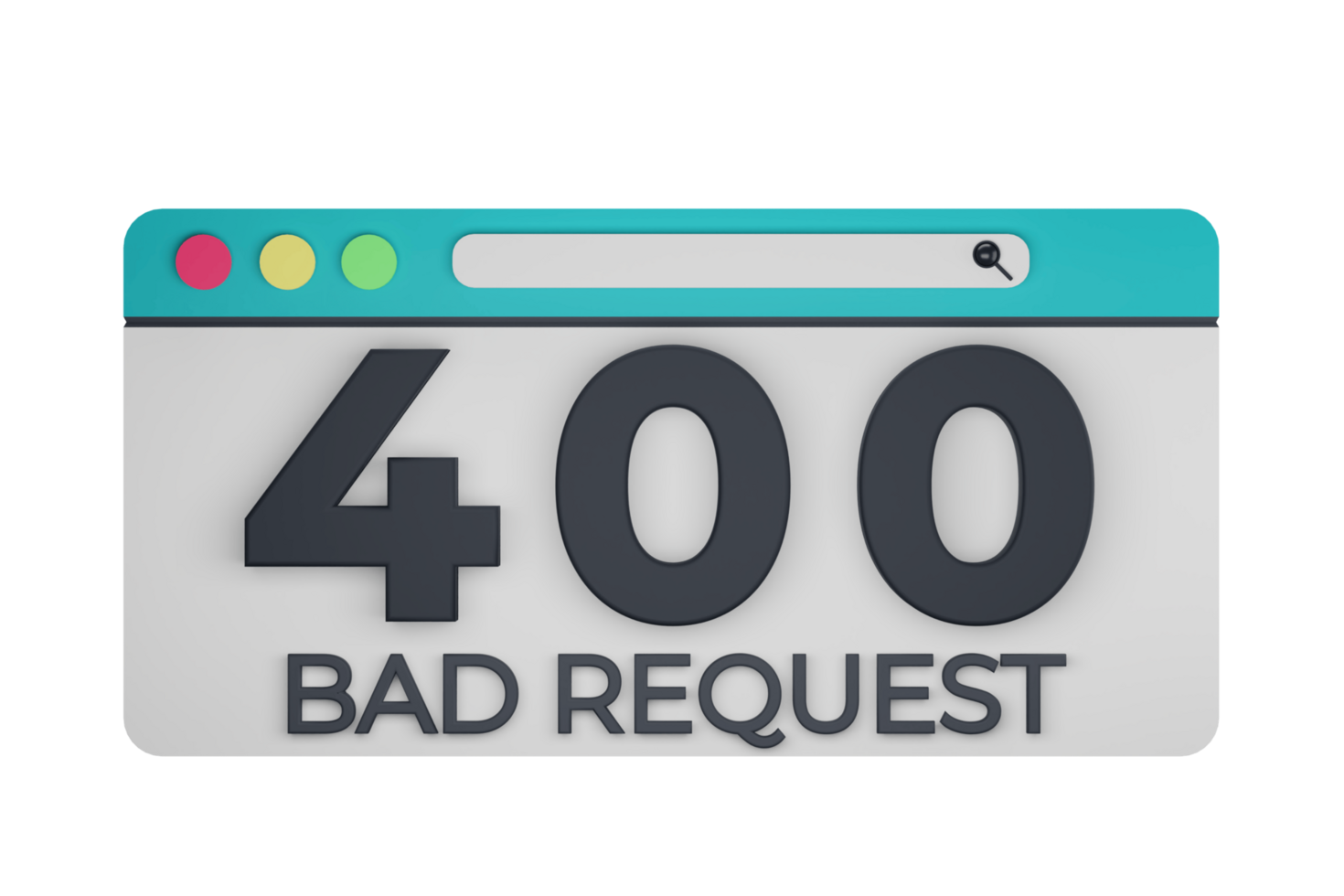 HTTP Four Hundred Bad Request Status Code with Transparent Background 3d Illustration png