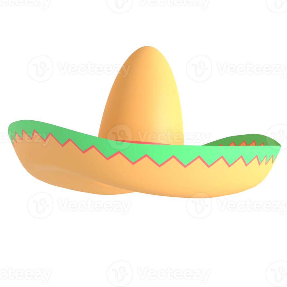 Sombrero Hut 3d Illustration im transparent Hintergrund png