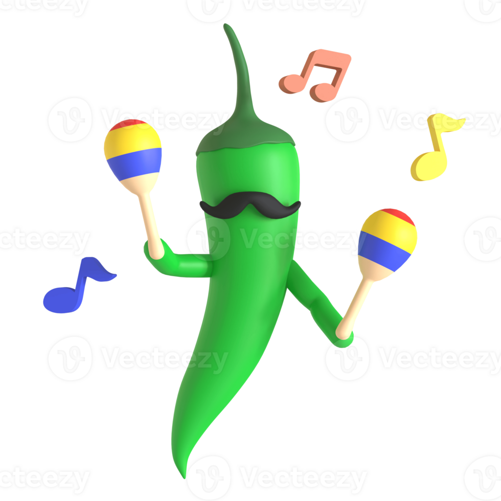 3d render cactus cinco de mayo illustration on transparent background png