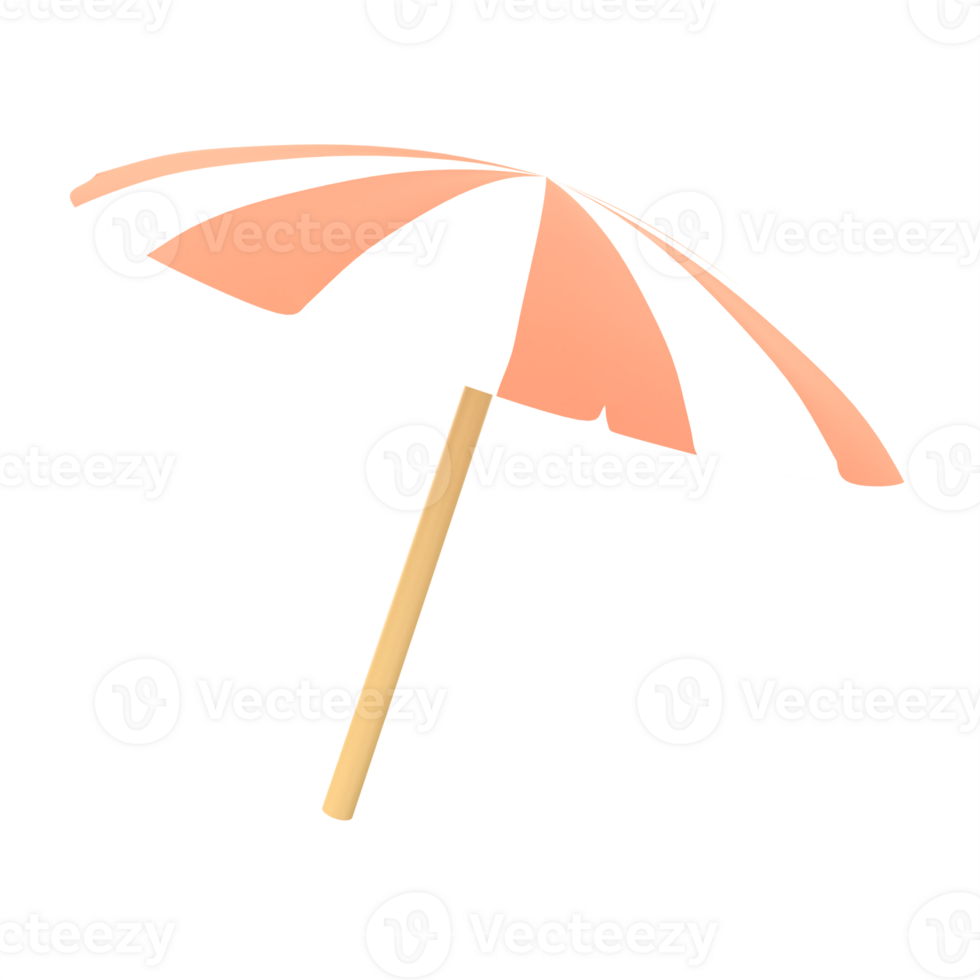 3D illustration of a beach umbrella on transparent background png