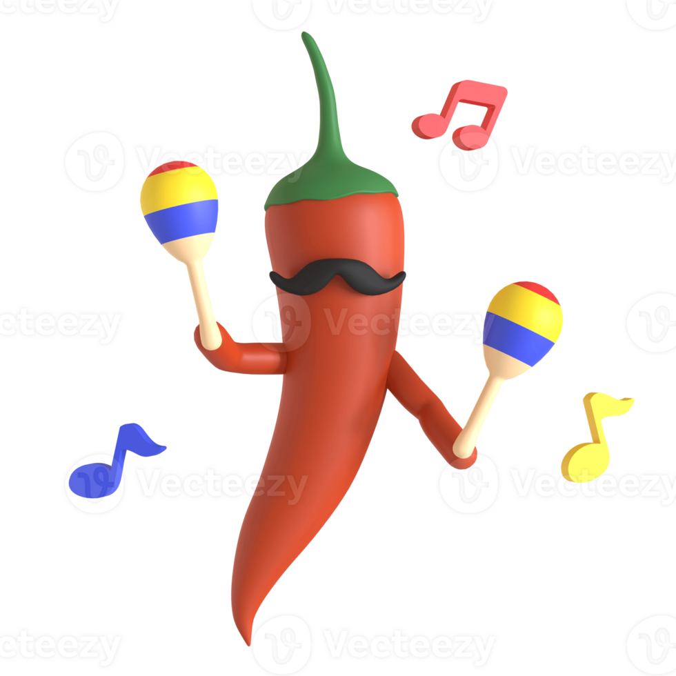 3d render cactus cinco de mayo illustration on transparent background png