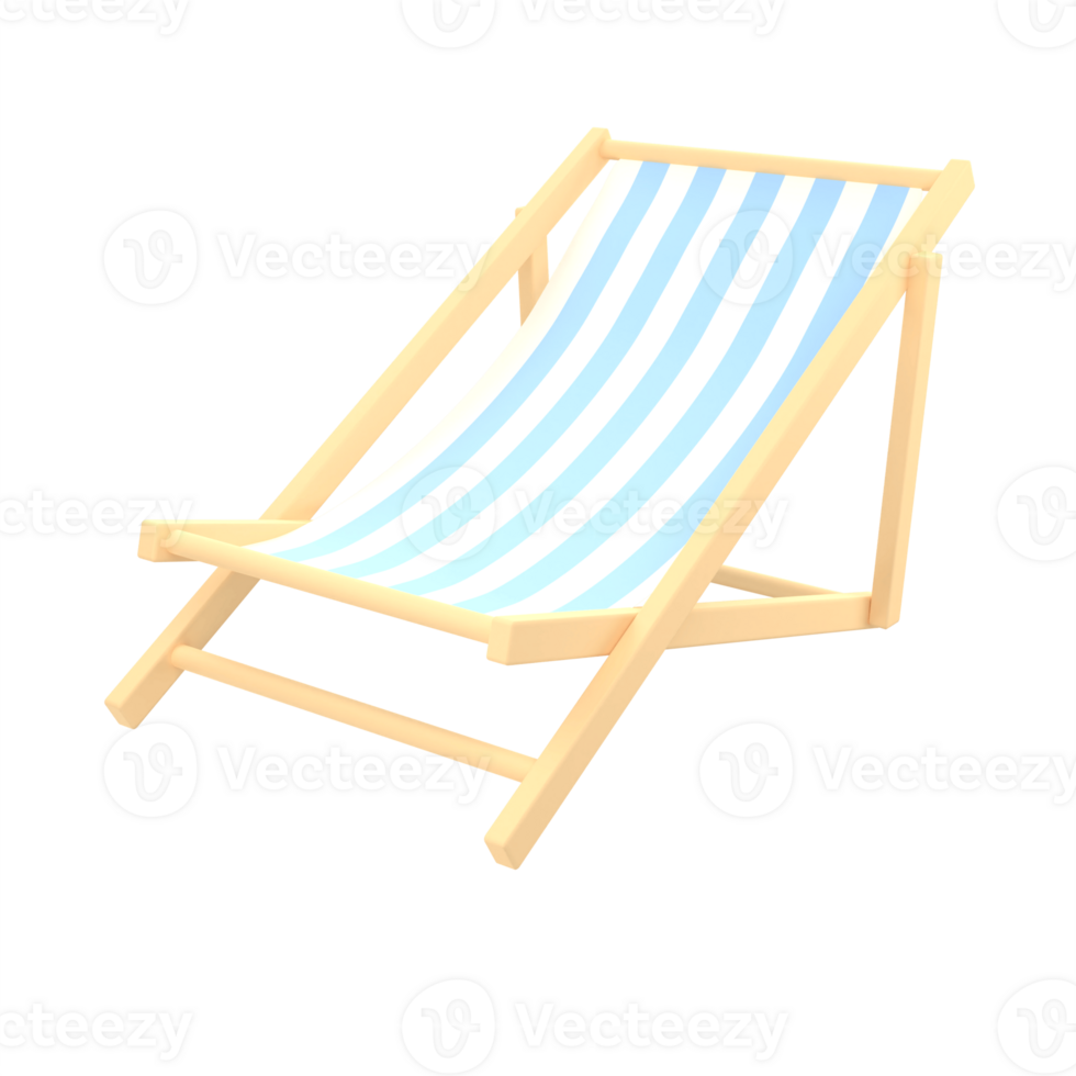 3D illustration of a beach chair on transparent background png