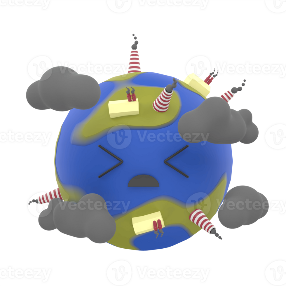 Global Pollution 3D Illustration png