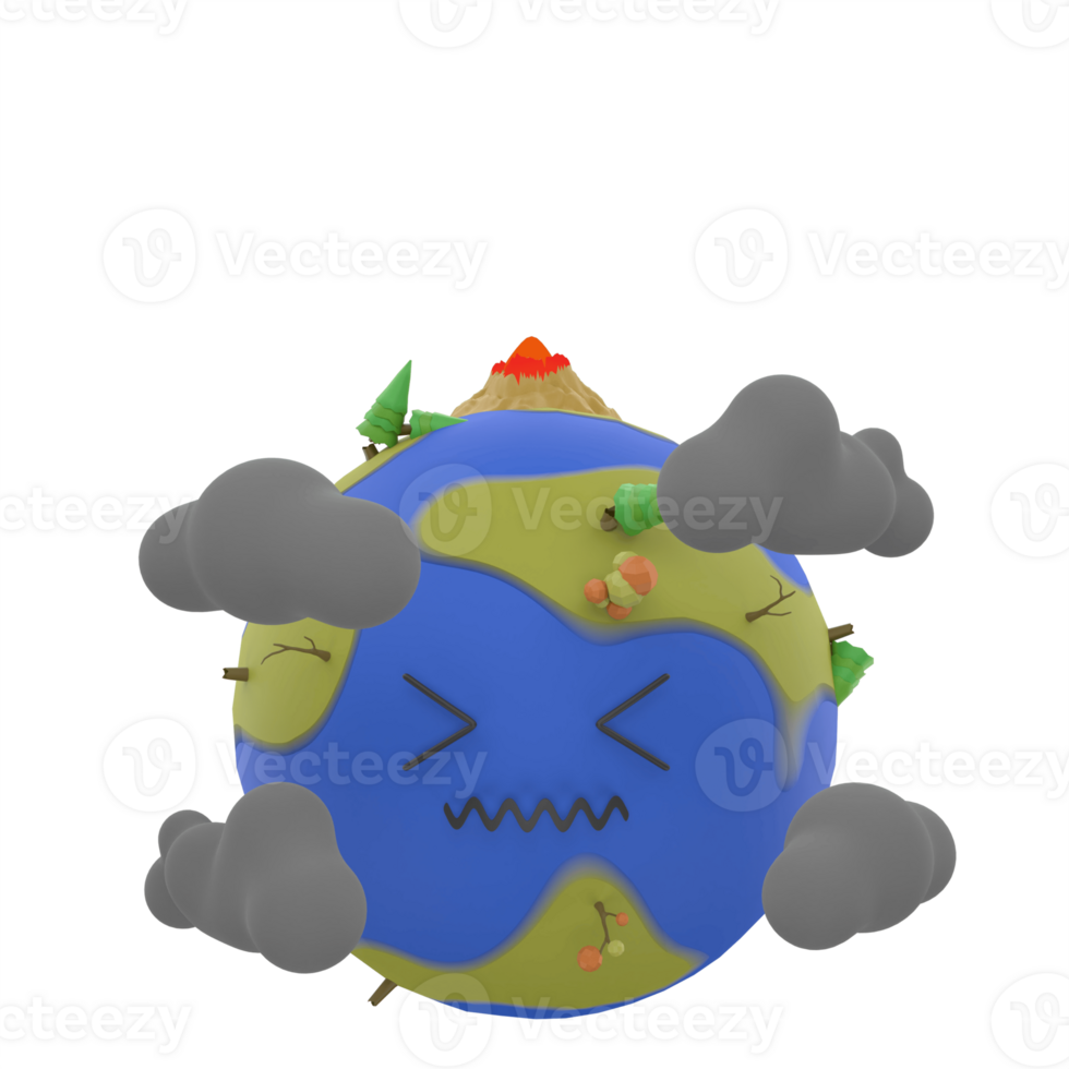 Global Pollution 3D Illustration png