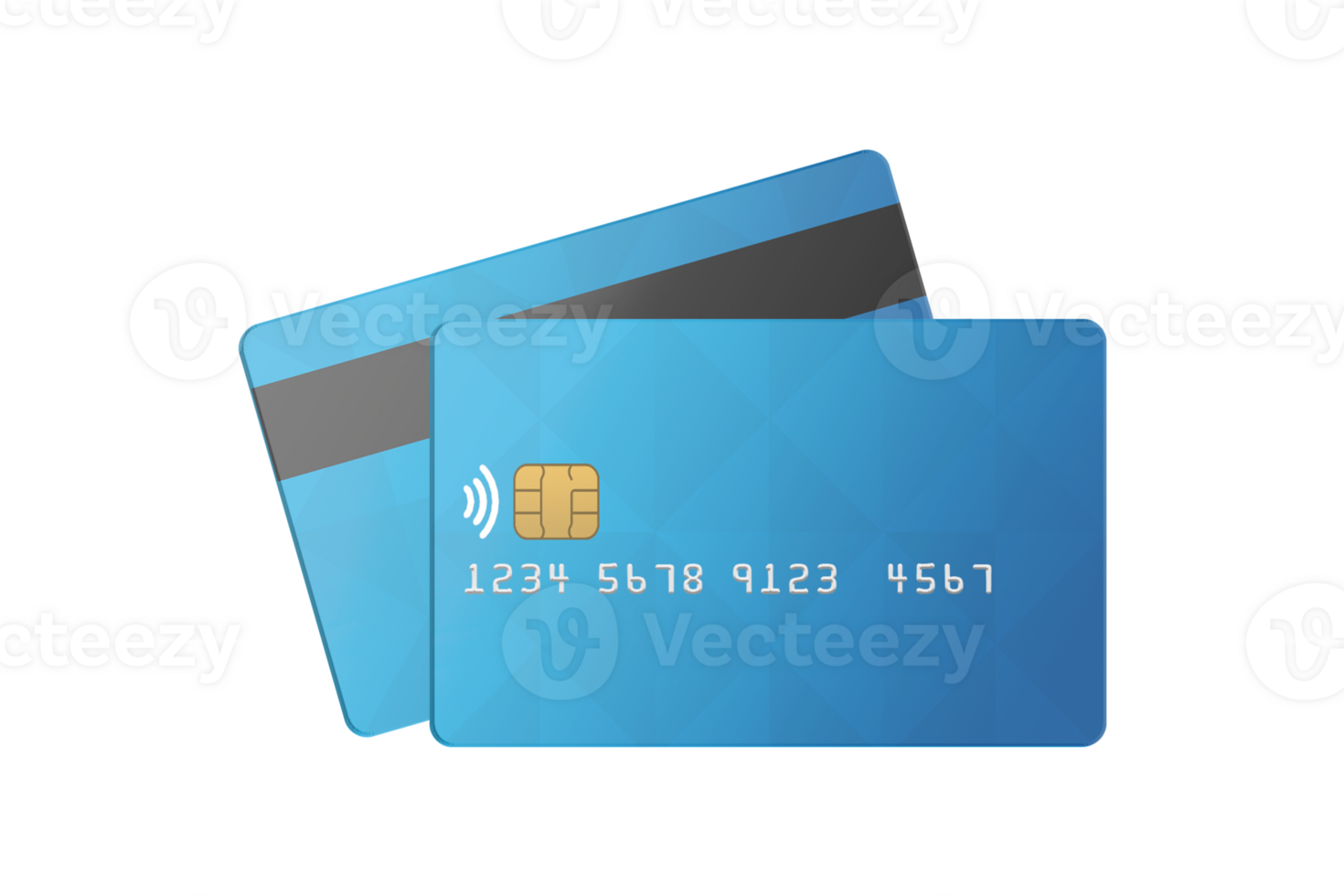 Blue realistic credit card. png