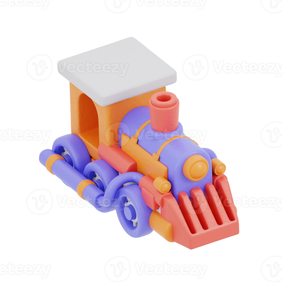 3D illustration of toy train png