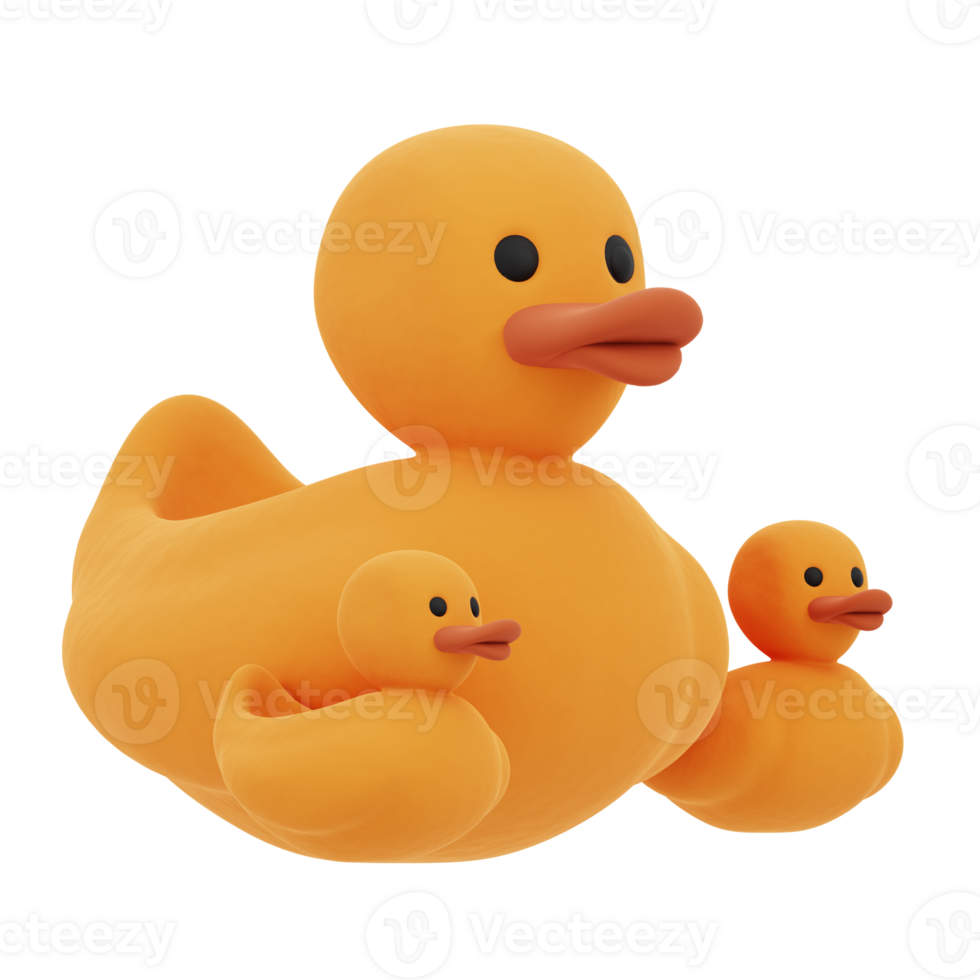 3D illustration of a rubber duck toy png