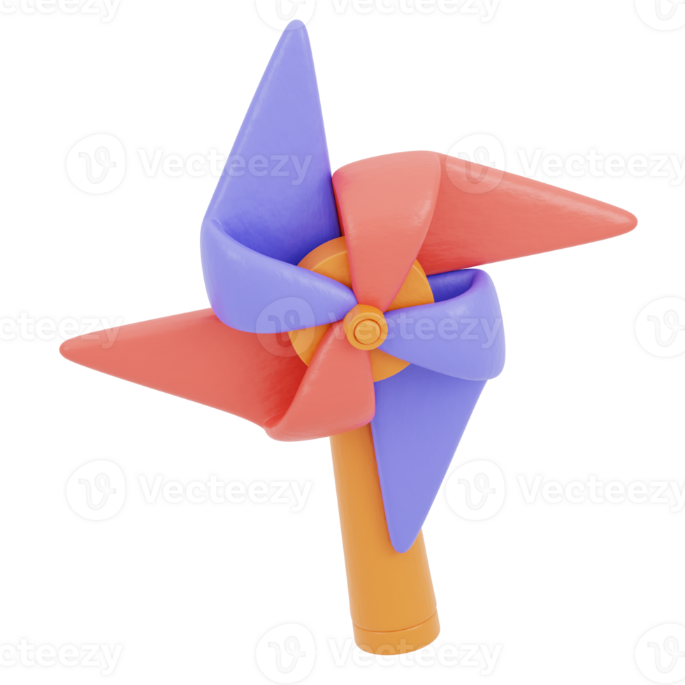 3D illustration of pin wheel toy png