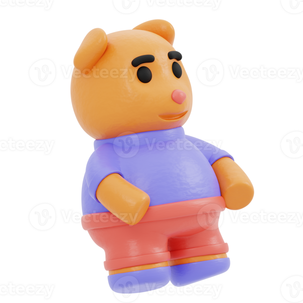 3D illustration of a teddy bear toy png