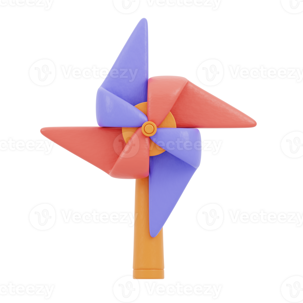 3D illustration of pin wheel toy png