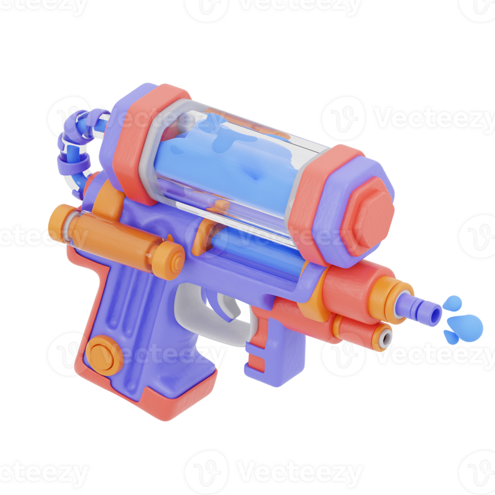 3D illustration of water pistol toy png