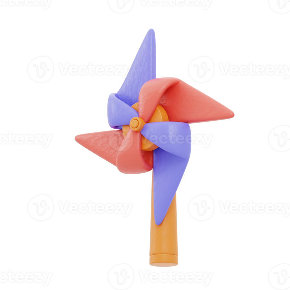 3D illustration of pin wheel toy png