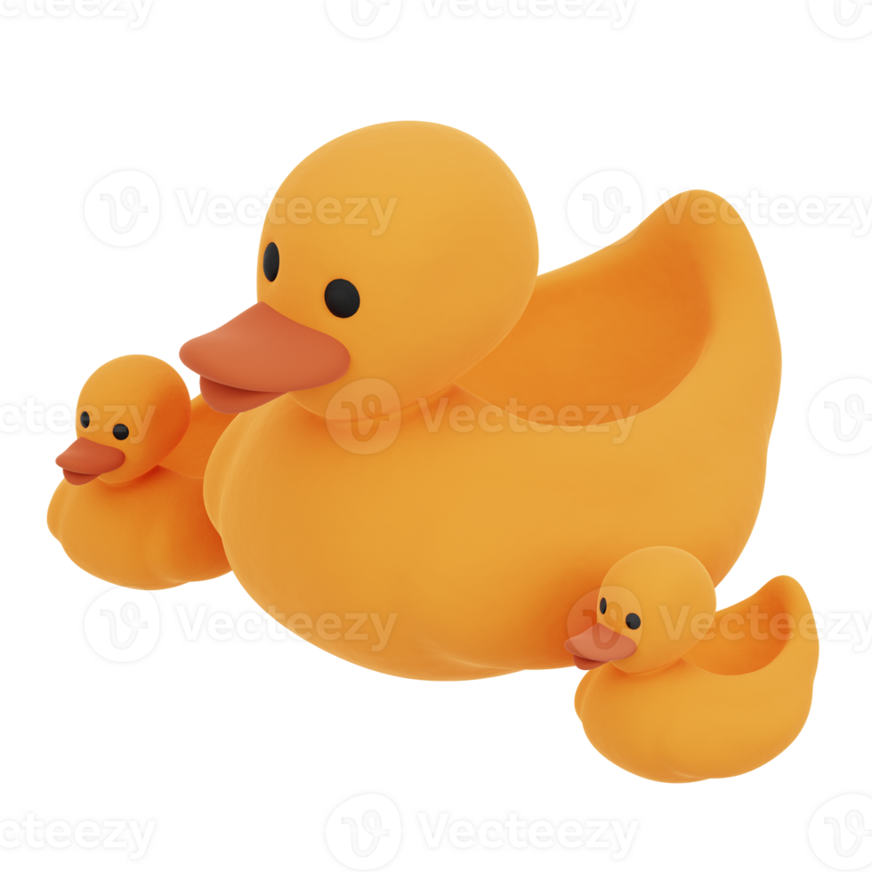 3D illustration of a rubber duck toy png
