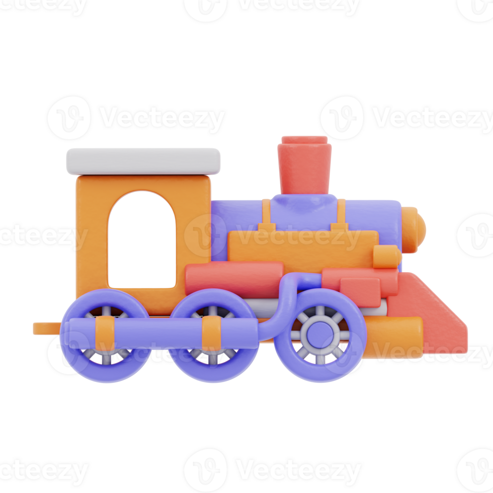 3D illustration of toy train png