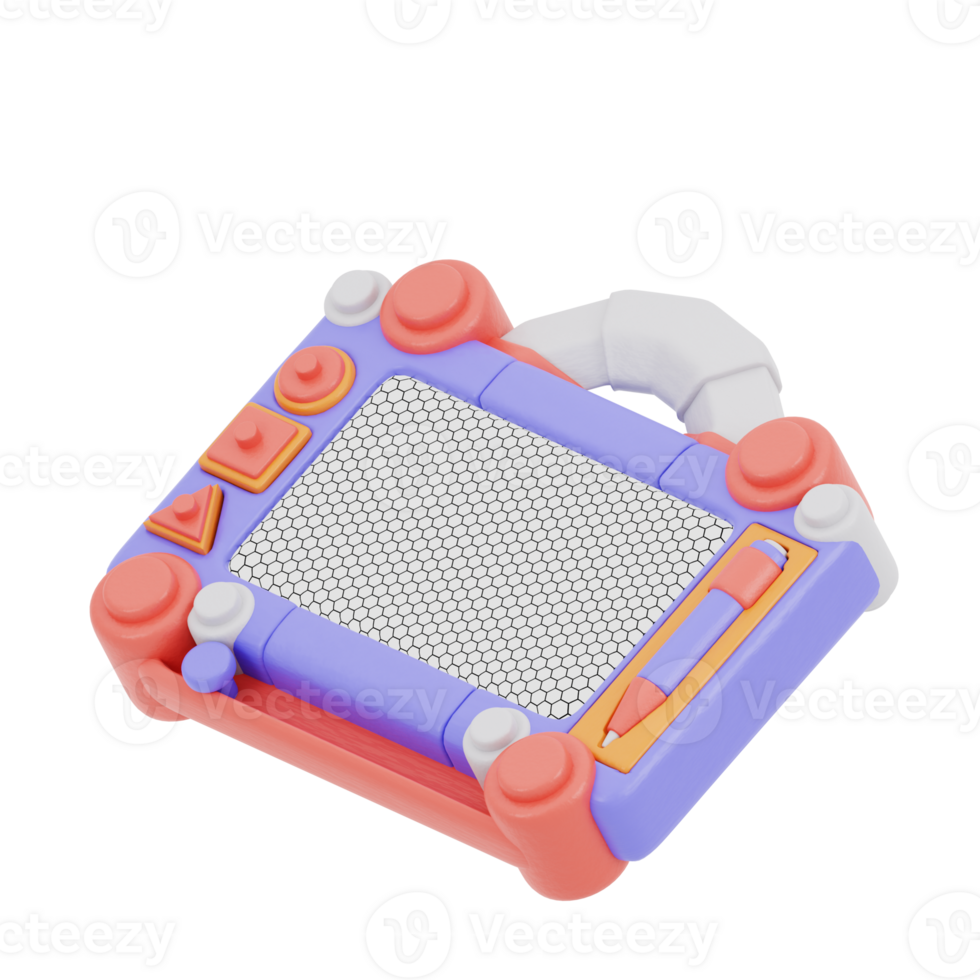 3d illustratie van magnetisch tekening bord png