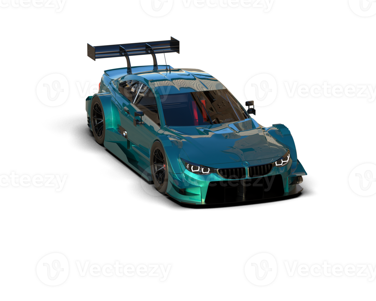 Realistic race car isolated on background. 3d rendering - illustration png