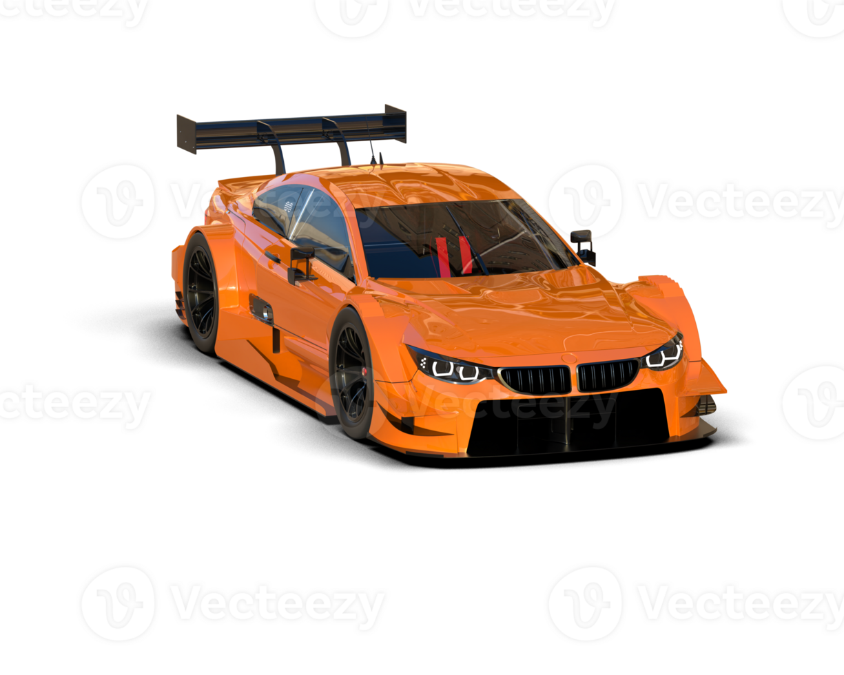 Realistic race car isolated on background. 3d rendering - illustration png
