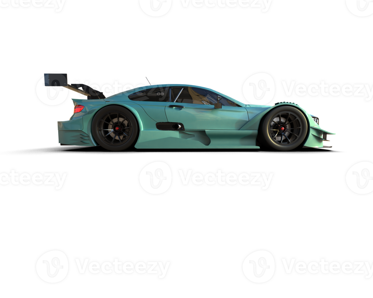 Realistic race car isolated on background. 3d rendering - illustration png