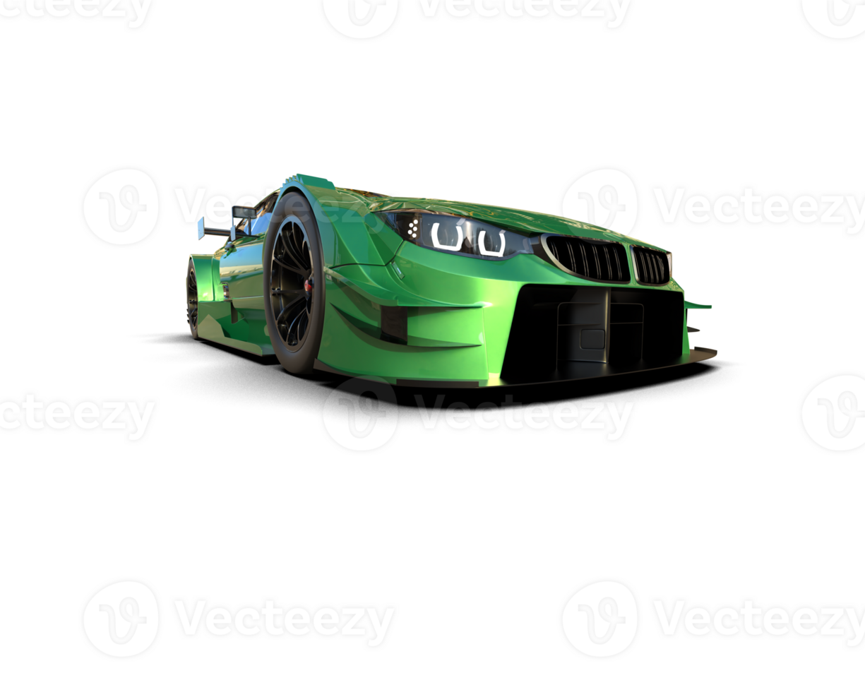 Realistic race car isolated on background. 3d rendering - illustration png