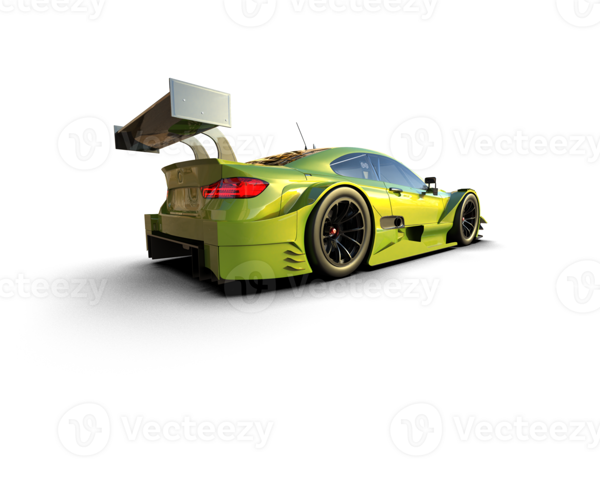 Realistic race car isolated on background. 3d rendering - illustration png