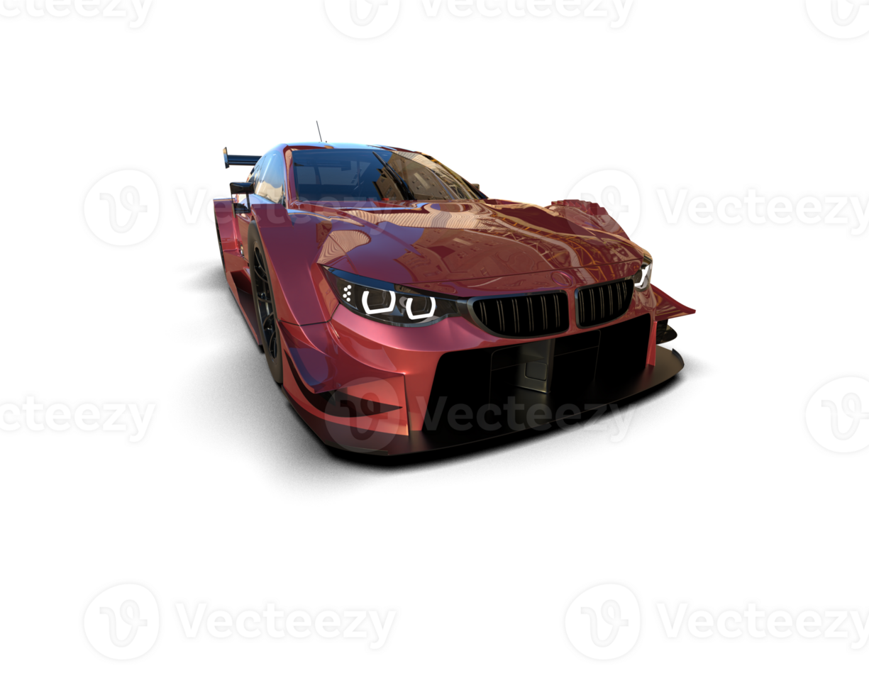 Realistic race car isolated on background. 3d rendering - illustration png
