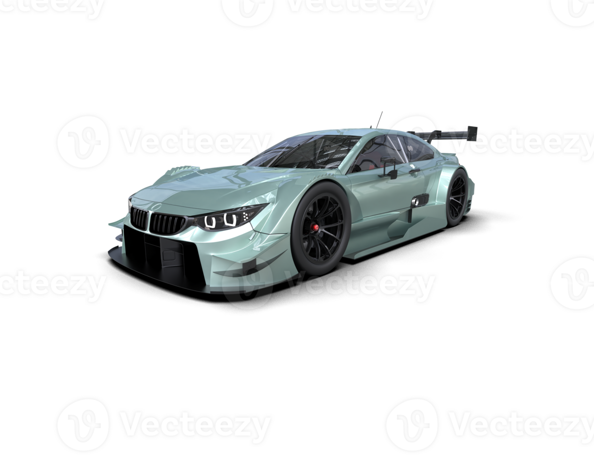 Realistic race car isolated on background. 3d rendering - illustration png
