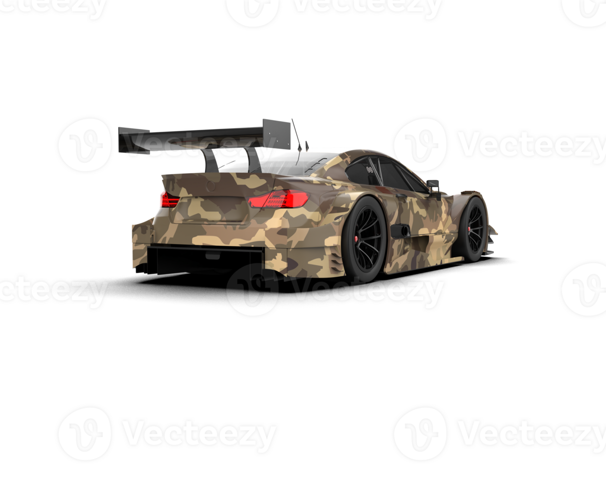 Realistic race car isolated on background. 3d rendering - illustration png