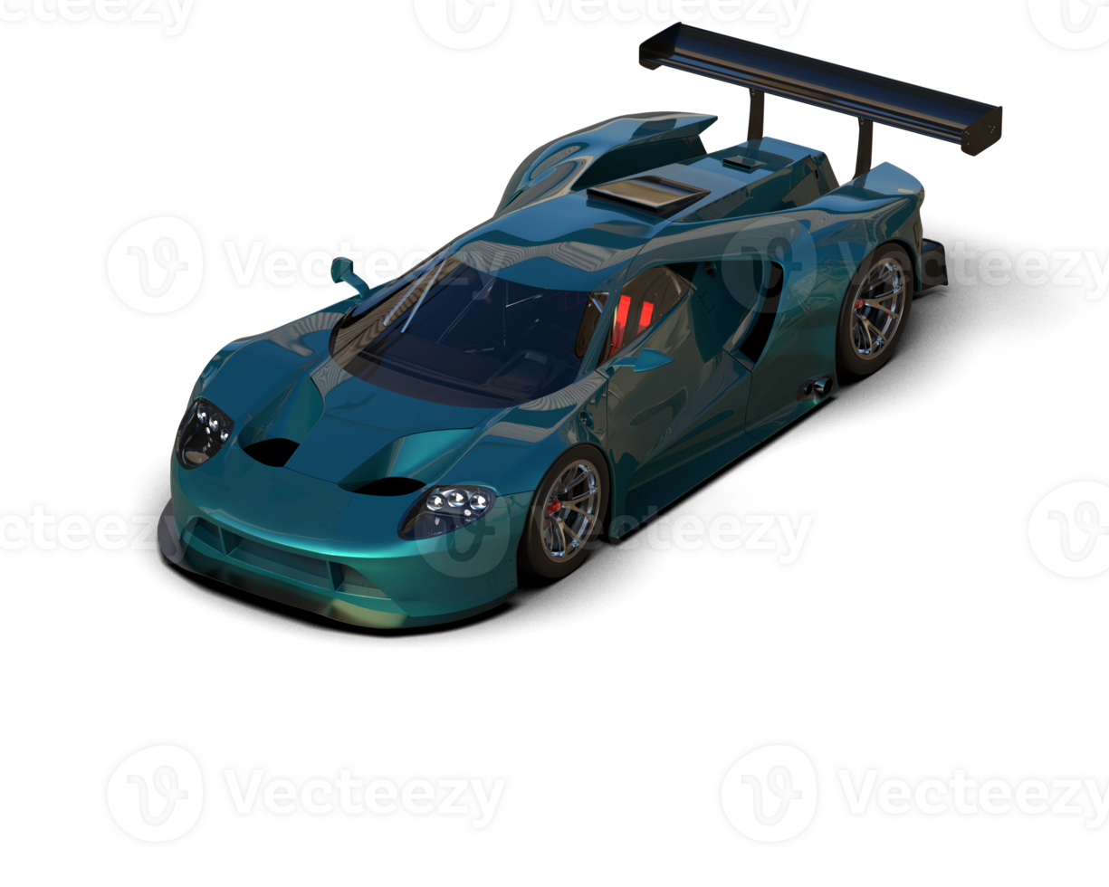 Realistic race car isolated on background. 3d rendering - illustration png