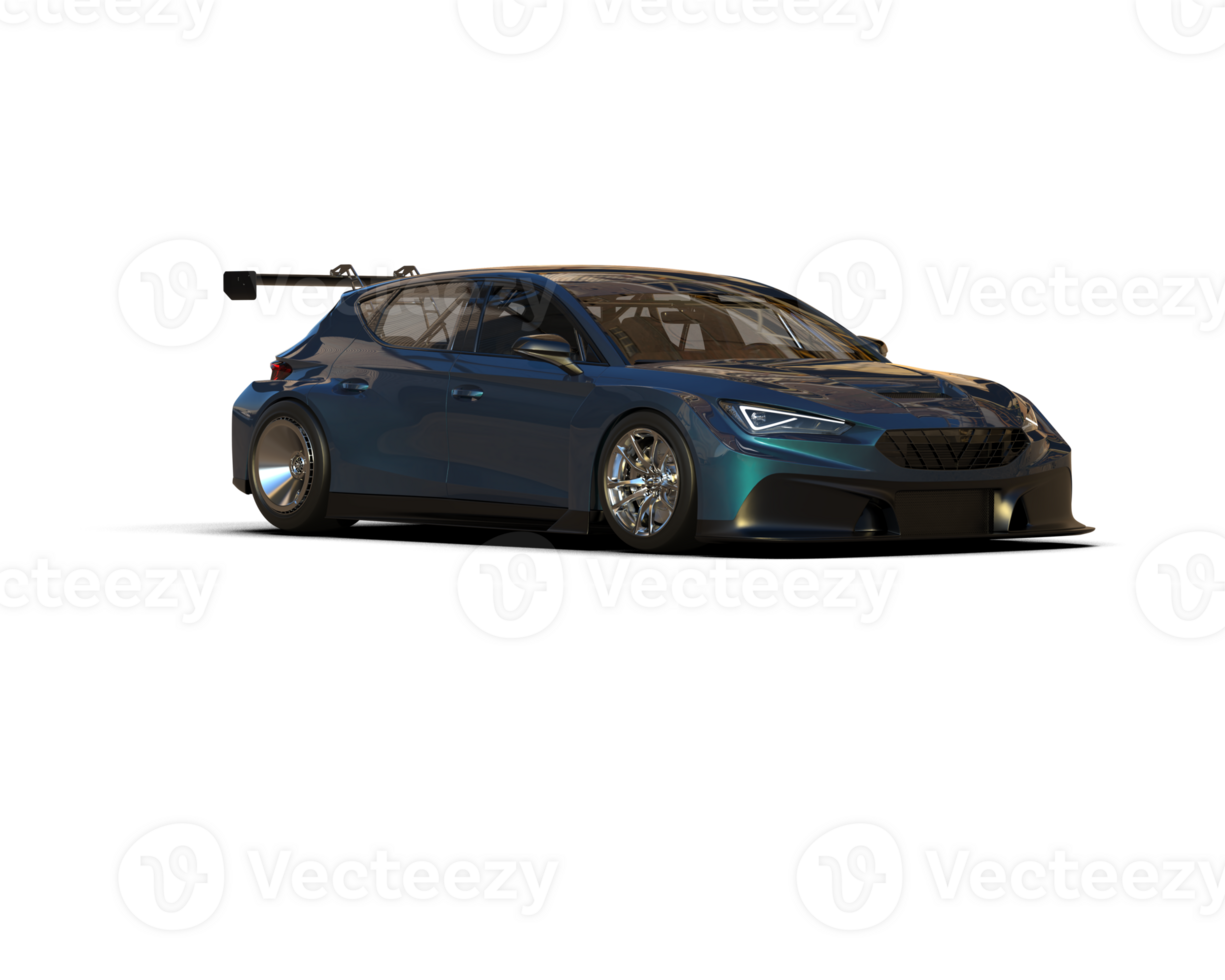 Realistic race car isolated on background. 3d rendering - illustration png