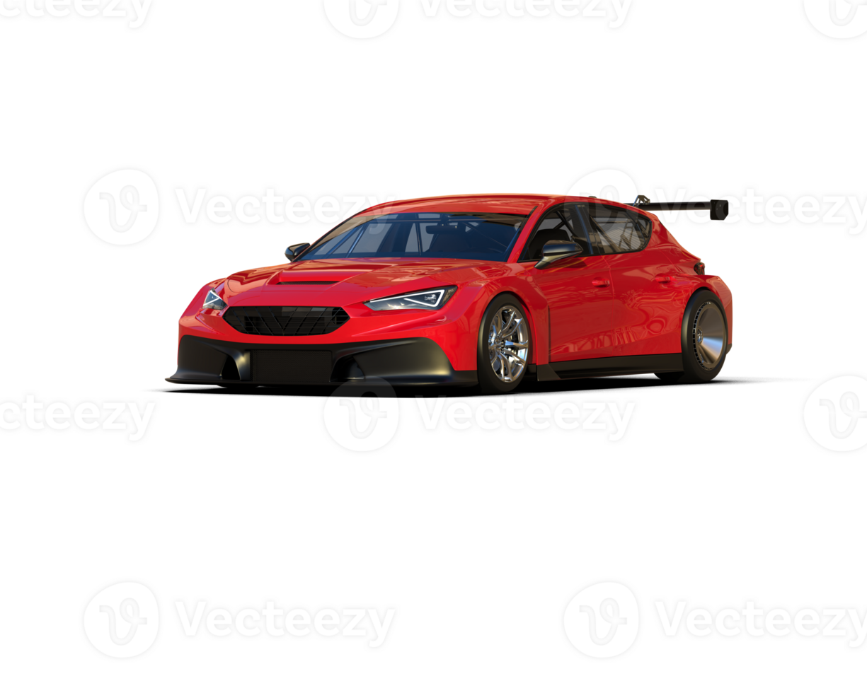 Realistic race car isolated on background. 3d rendering - illustration png