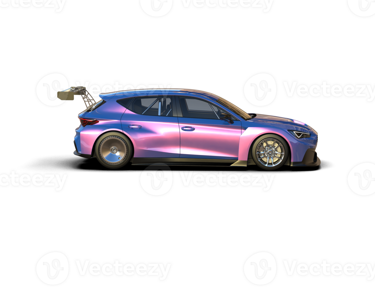 Realistic race car isolated on background. 3d rendering - illustration png