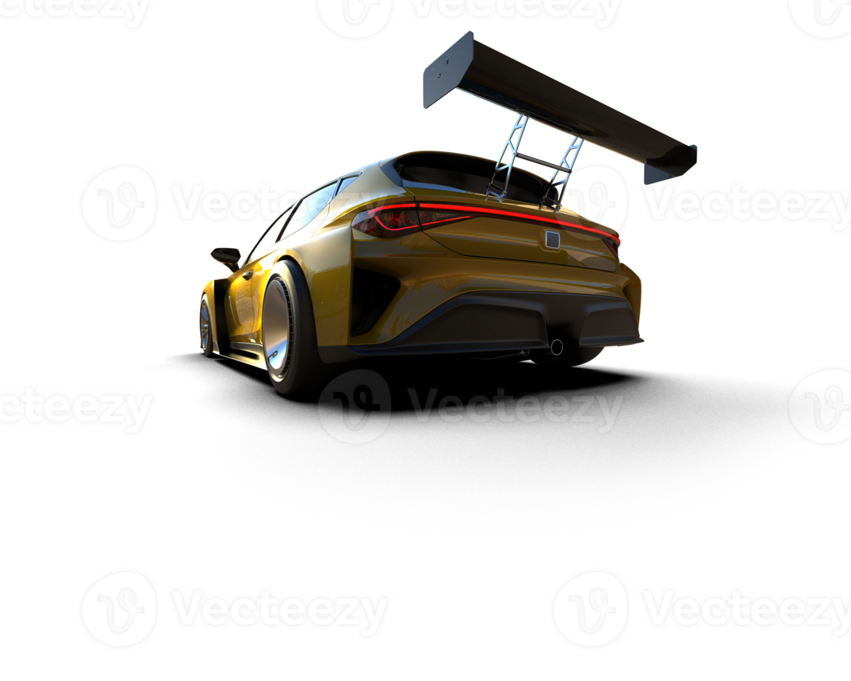 Realistic race car isolated on background. 3d rendering - illustration png