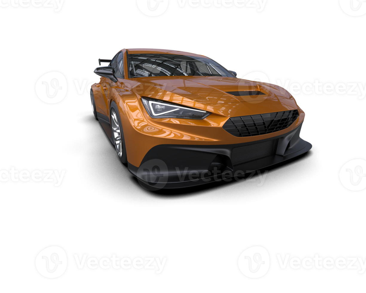Realistic race car isolated on background. 3d rendering - illustration png