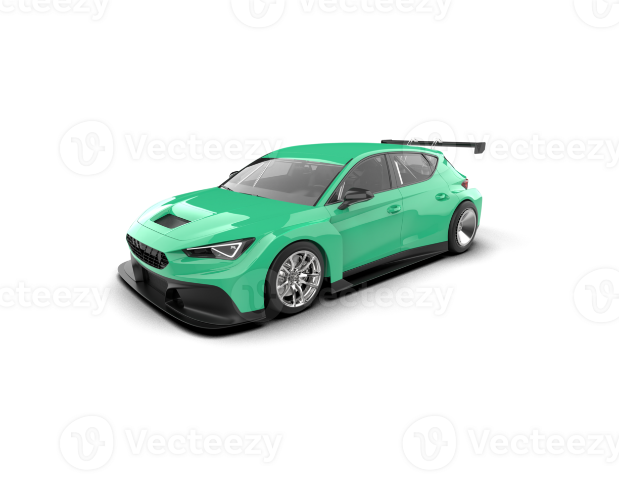 Realistic race car isolated on background. 3d rendering - illustration png