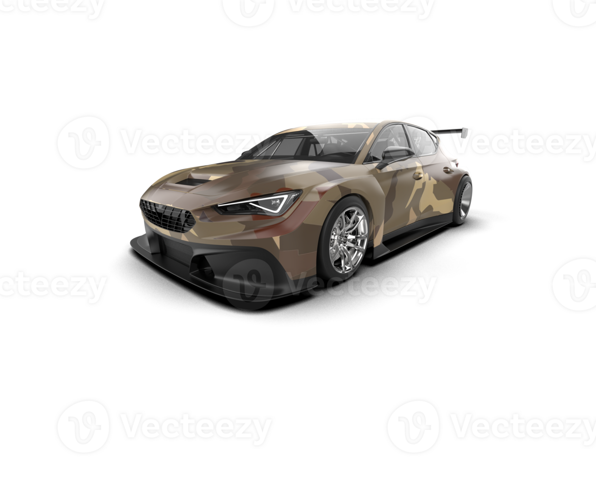 Realistic race car isolated on background. 3d rendering - illustration png