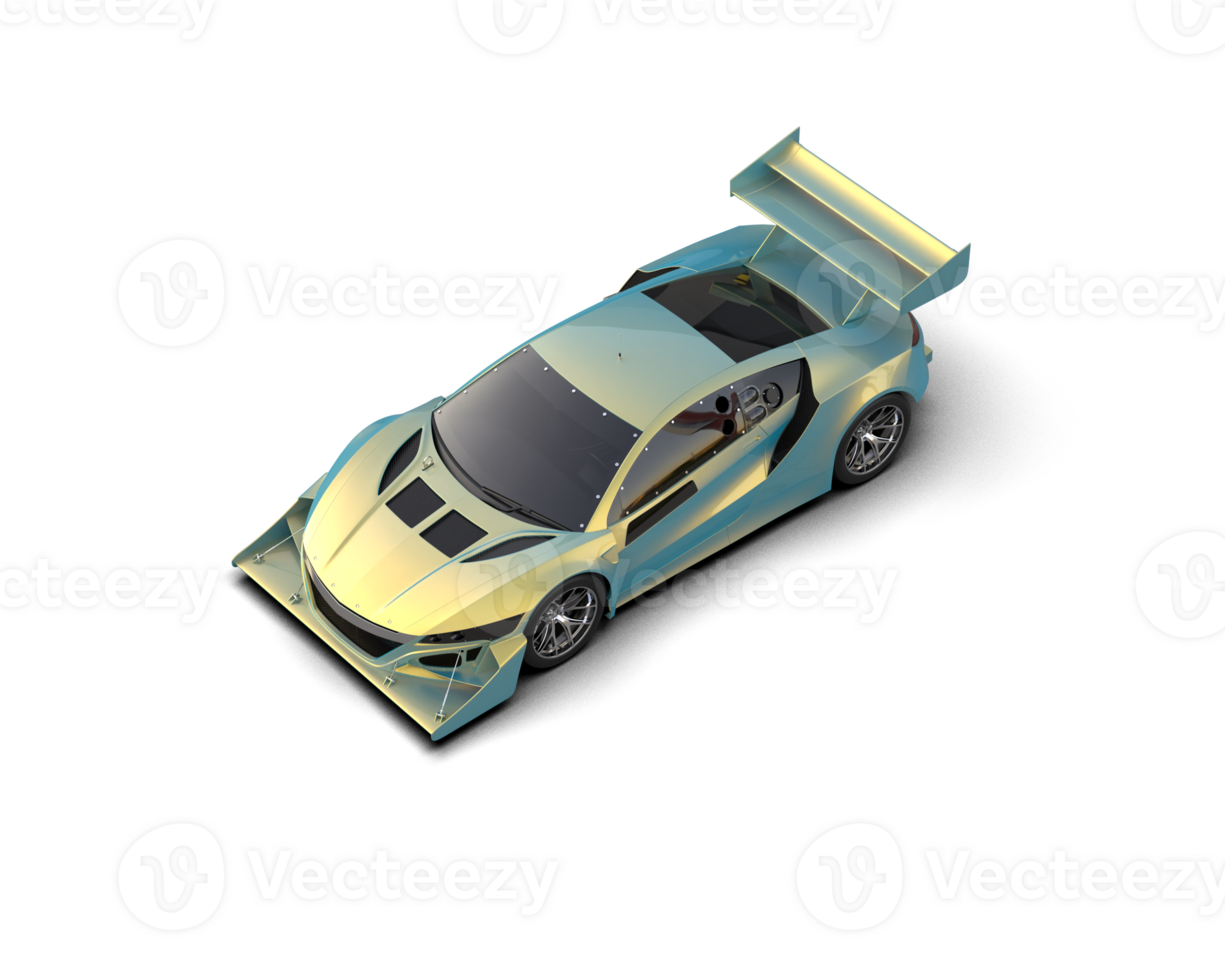Realistic race car isolated on background. 3d rendering - illustration png