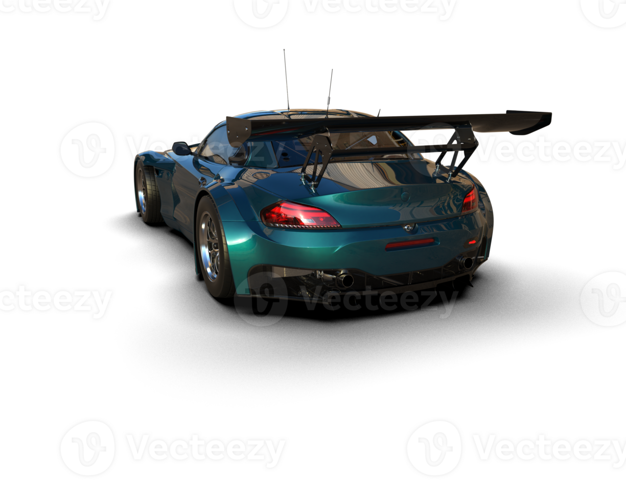 Realistic race car isolated on background. 3d rendering - illustration png