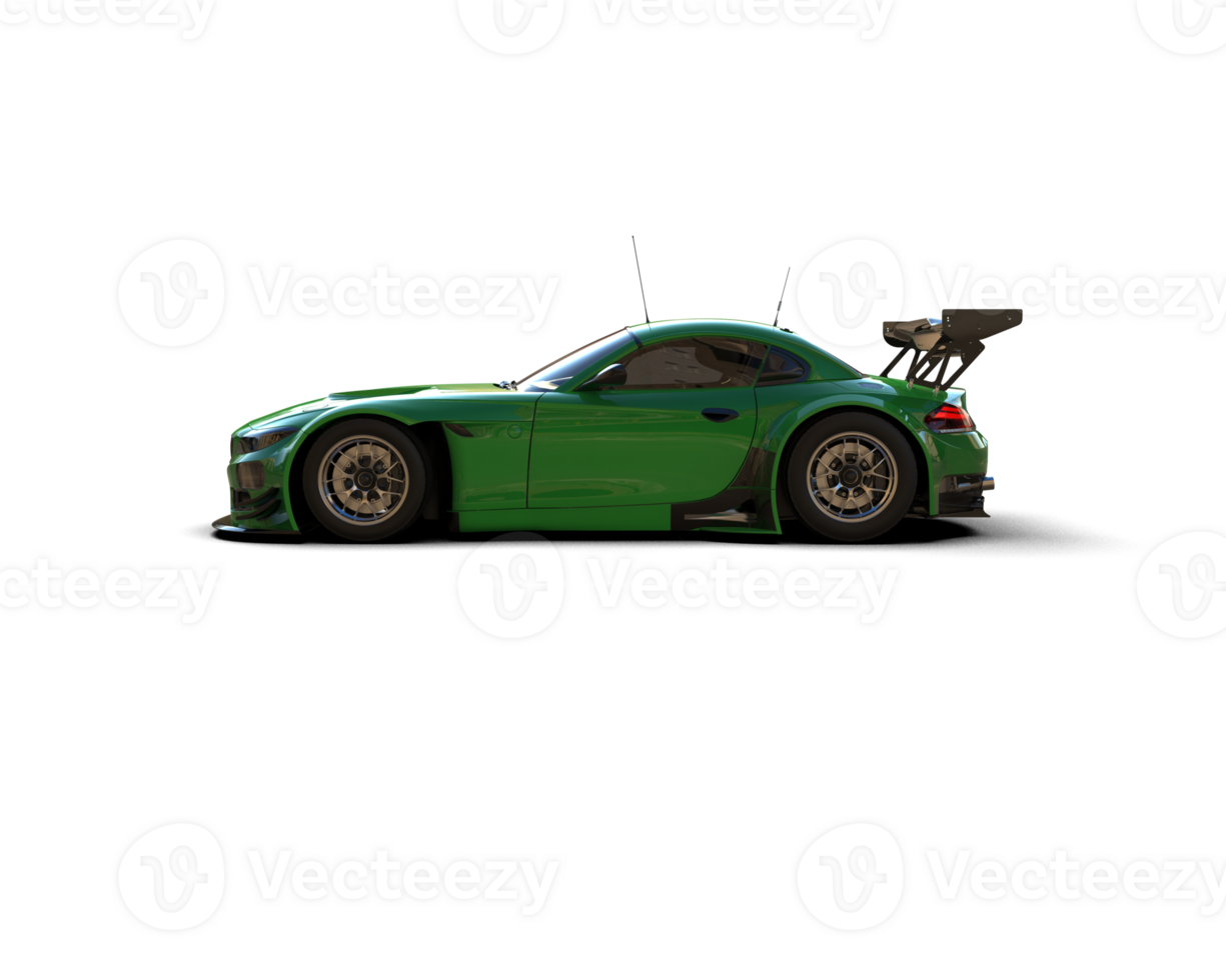 Realistic race car isolated on background. 3d rendering - illustration png