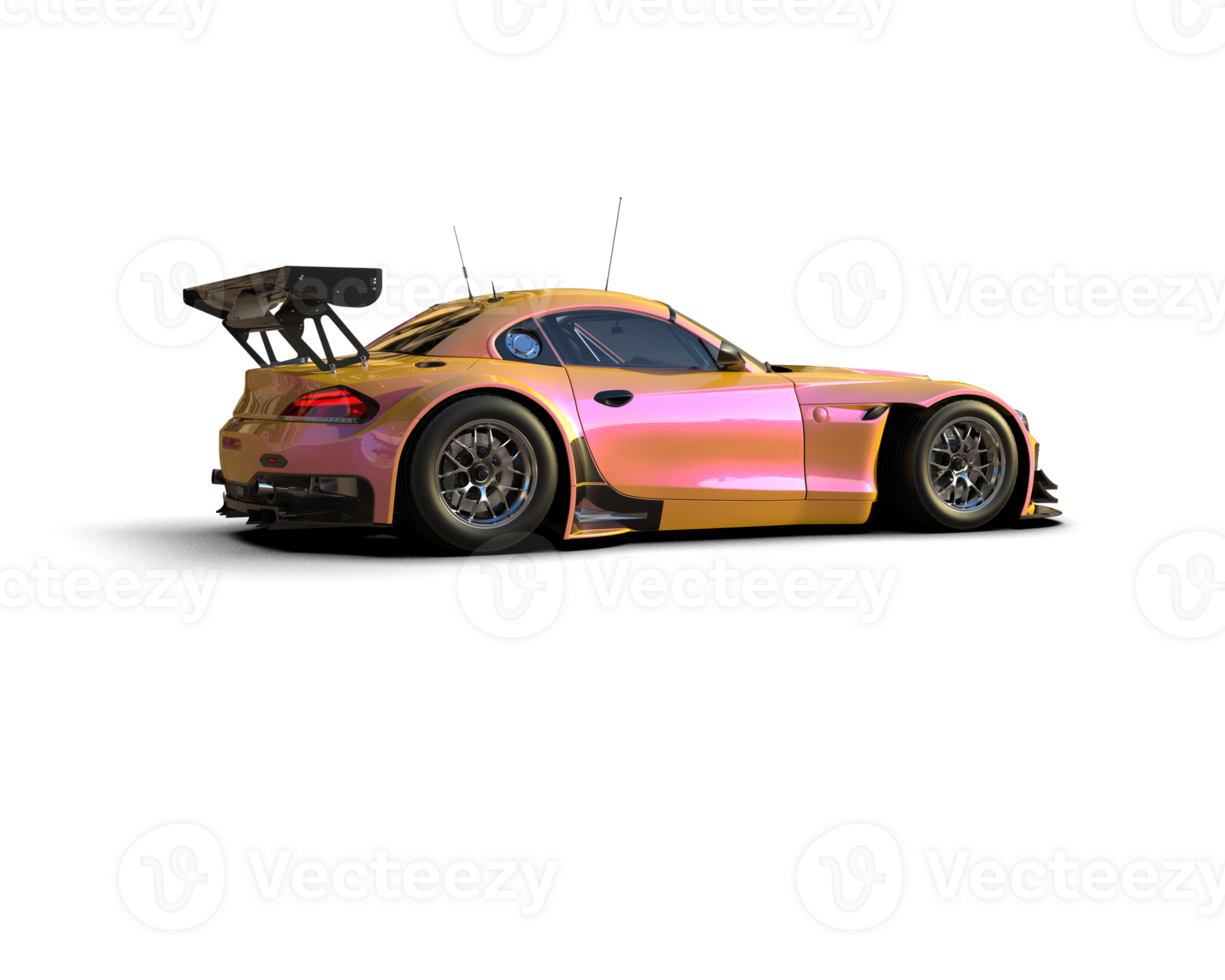 Realistic race car isolated on background. 3d rendering - illustration png