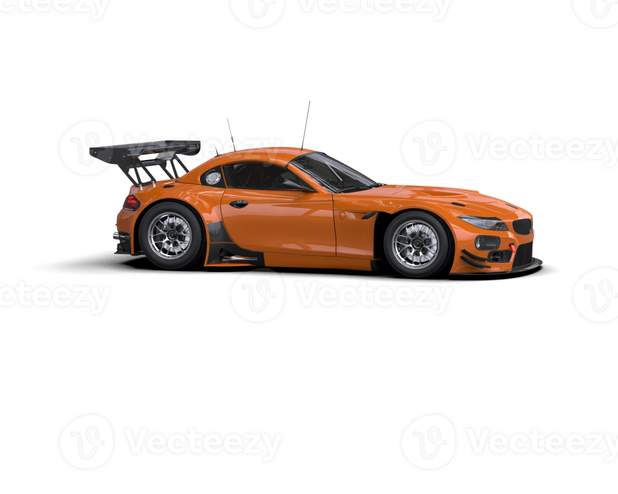 Realistic race car isolated on background. 3d rendering - illustration png