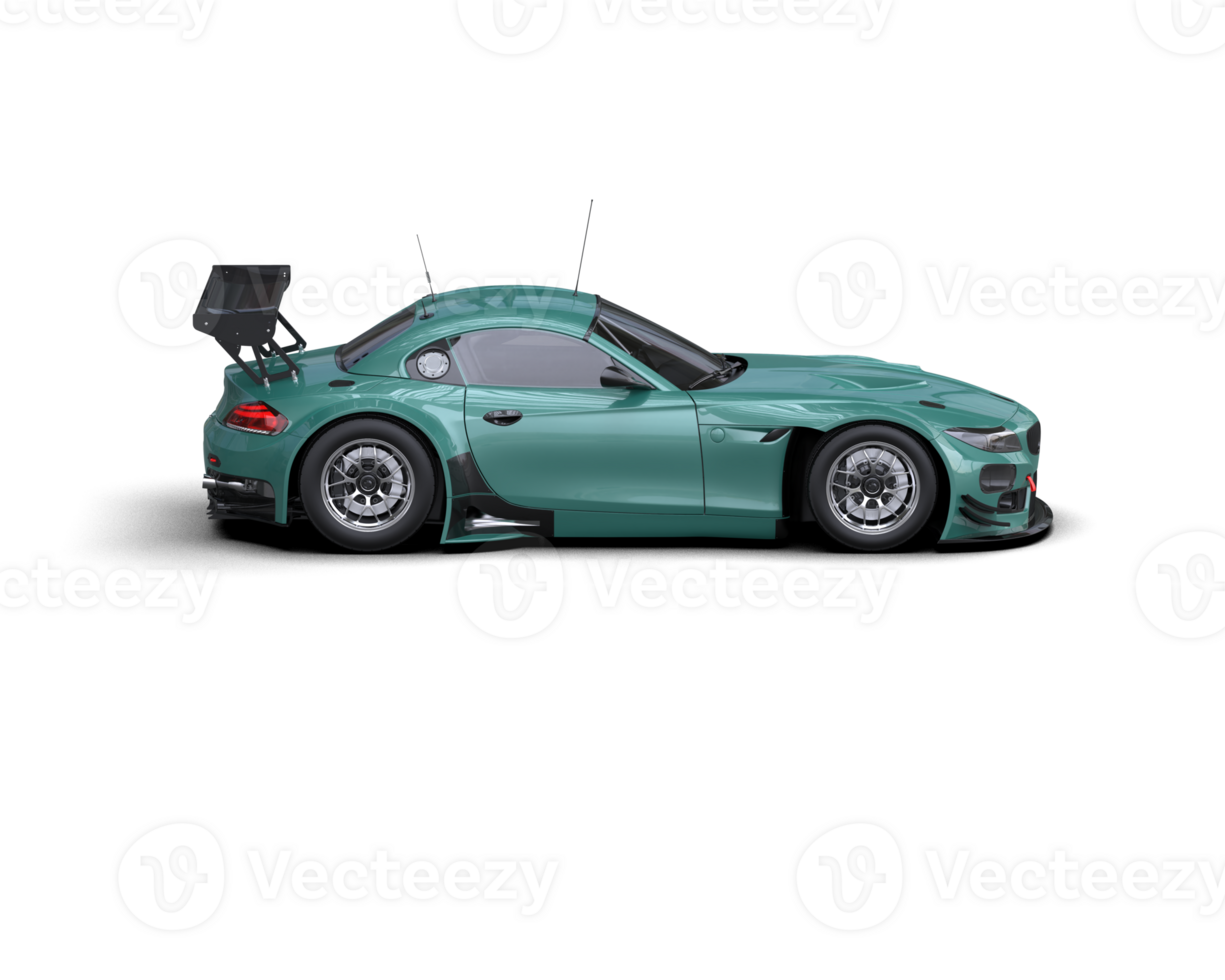 Realistic race car isolated on background. 3d rendering - illustration png