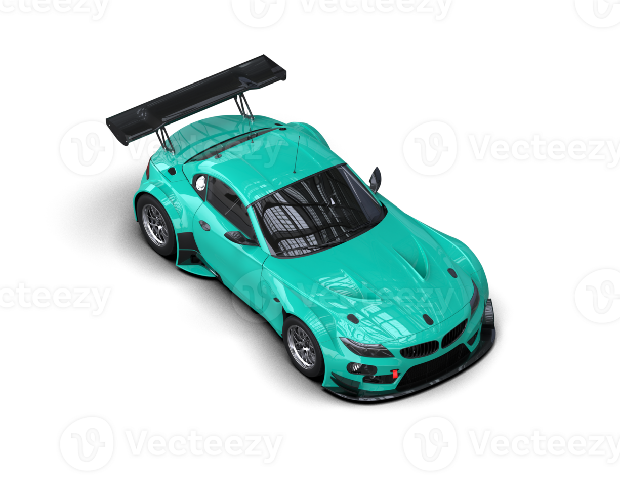 Realistic race car isolated on background. 3d rendering - illustration png