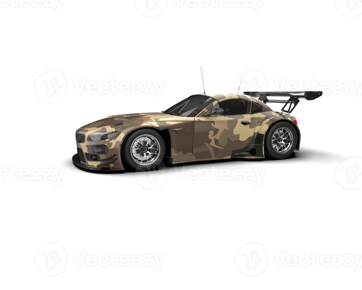 Realistic race car isolated on background. 3d rendering - illustration png