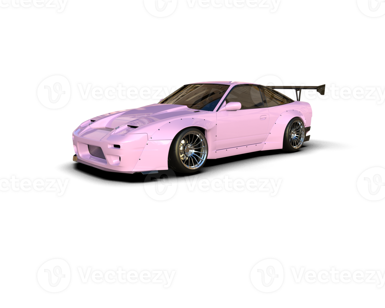 Realistic race car isolated on background. 3d rendering - illustration png