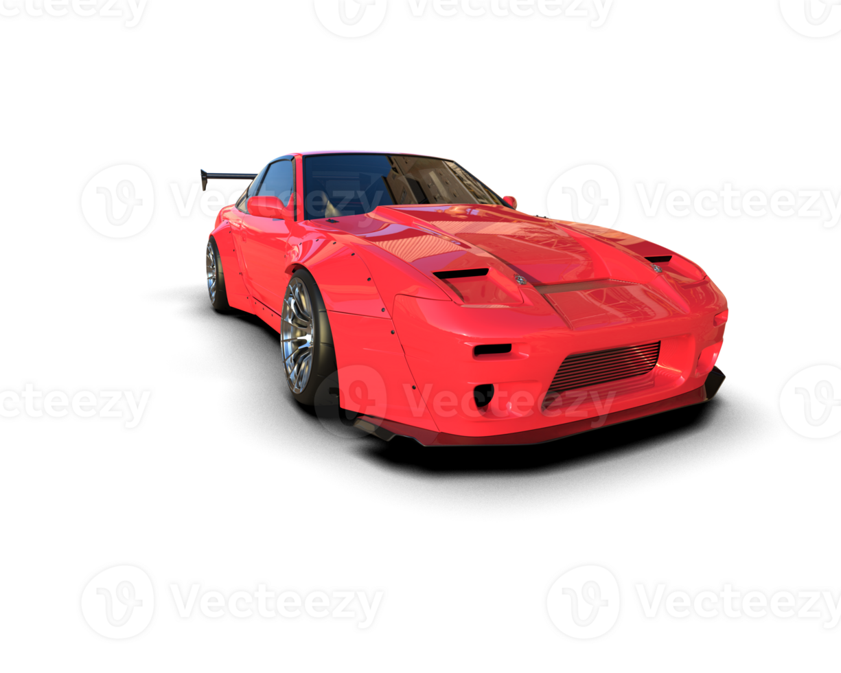 Realistic race car isolated on background. 3d rendering - illustration png