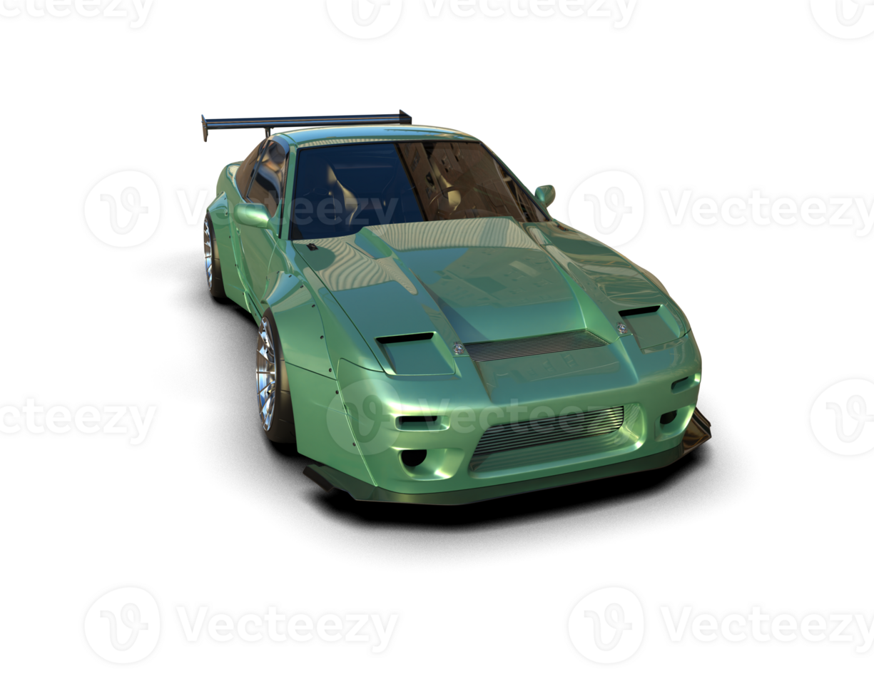 Realistic race car isolated on background. 3d rendering - illustration png