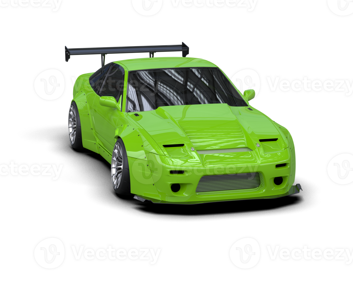 Realistic race car isolated on background. 3d rendering - illustration png