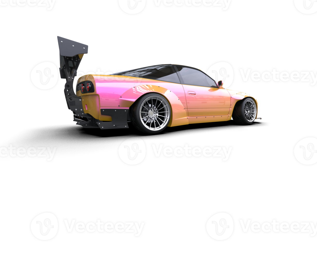 Realistic race car isolated on background. 3d rendering - illustration png