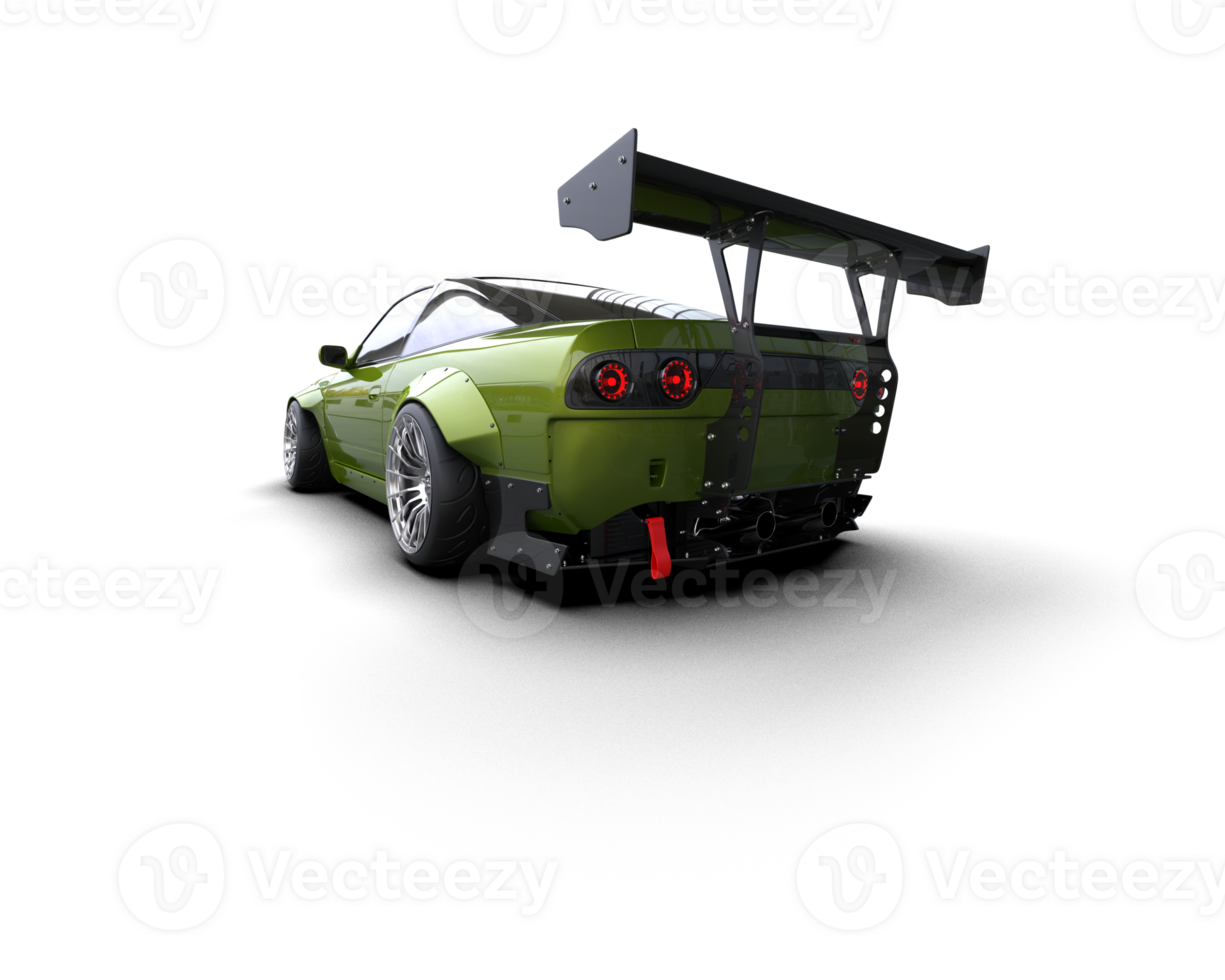 Realistic race car isolated on background. 3d rendering - illustration png